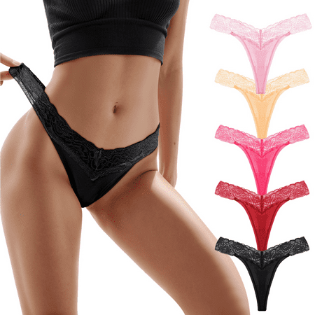 Fulorrnie Underwear for Women Plus Size Thong Breathable Comfort Panties Cute Cheeky Elastic Waist Seamless Panty Dark Gray L