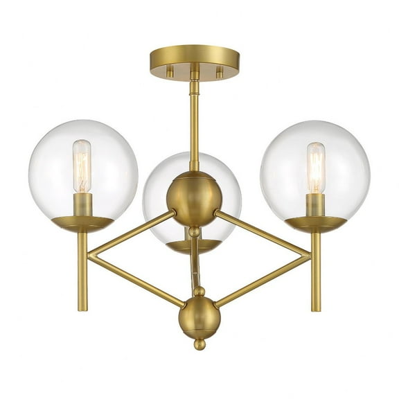 2799-695-Minka Lavery-Auresa - 3 Light Semi-Flush Mount-15 Inches Tall and 20.13 Inches Wide