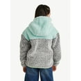 thumbnail image 2 of Justice Girl's Colorblock Sherpa Jacket with Hood, Sizes XS - XL, 2 of 5