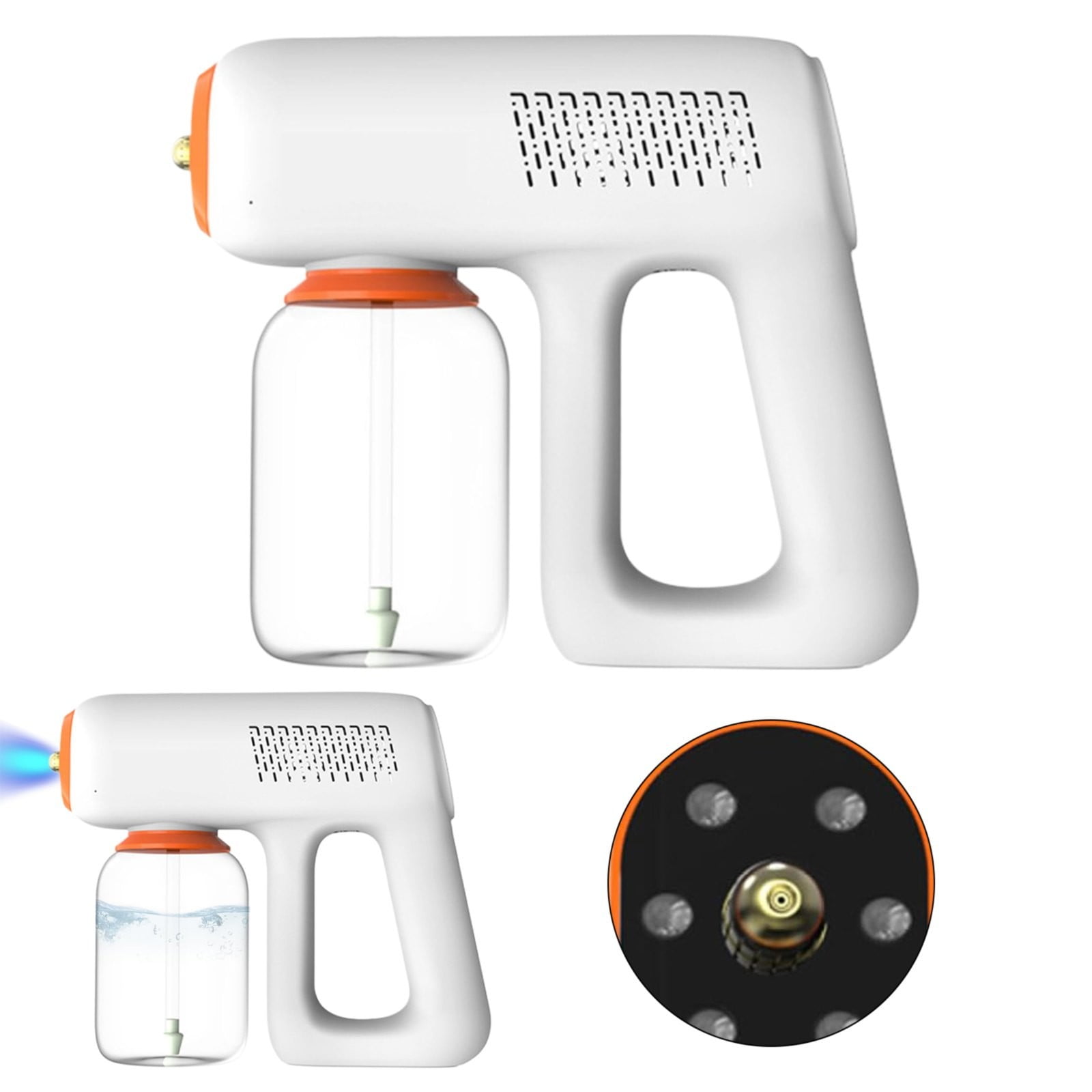 Fogger Machine Handheld, Furenl Handheld Fogger Machine – 1200Mah Rechargeable Spray with Blue Light, 2 Mist Modes, 300Ml Detachable, Washable, Ergonomic Design, Multipurpose, White