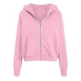 thumbnail image 4 of UngA Zip Up Hoodie Women Cropped Sweatshirts Jackets Casual Comfy Gym Tops Fall Outfits Winter Clothes 2025 Women's Hoodies (Red,L), 4 of 6
