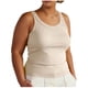 thumbnail image 3 of TaTaai Plus size women's ribbed tank top, built-in wireless cups, solid color, casual style, soft stretchy fabric, pullover design, ideal for loungewear & layering Gift, 3 of 9
