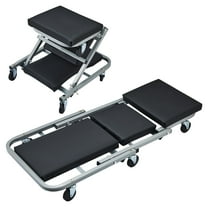 KFFKFF 36'' 2 in 1 Z Creeper 300 lbs, Sleek Low Profile Design with 6 Wheels for Efficient Mobility in Garages, Workshops, and Auto Repair Tasks, Foldable for Easy Storage, Black