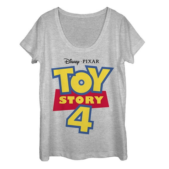Women's Toy Story Bold Logo  Scoop Neck Athletic Heather X Large