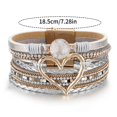 thumbnail image 2 of Shiny Layering Heart Rhinestone Circle Charm Beaded Wrap Bracelet Boho Multilayer Braided Bangle Bracelet Bohemian Jewelry, 2 of 6