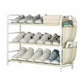 thumbnail image 6 of 3/6-Tier Metal Shoe Rack Organizer - Space-Saving Shoe Shelf with Side Bag for Entryway, Closet, Bedroom - Bronze (Ideal Gift), 6 of 8