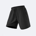 thumbnail image 5 of Men Athletic Shorts Men's Solid Color Elastic Waist Drawstring Zipper Pocket Casual Sports Shorts Black Xxxl, 5 of 9