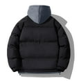 thumbnail image 4 of LpwkSSA Men's Winter Puffer Jacket Warm Casual Fashion Faddish Puffer Coat Solid Long Sleeves Zipper Hooded Outwear Outdoor Sports Coat Jacket Black XXL, 4 of 4
