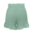 thumbnail image 5 of Bjutir Womens Shorts Casual Skate Skirt Mini Wrap Skirt Beach Flowing Linen Cotton High Waist Shorts Summer Green S, 5 of 5