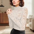 thumbnail image 2 of RMGVDSD Womens Tank Tops Women's Floral Lace Top Long Sleeve Neck See Through Mesh Underwear Blouse Shirt Trendy Clothes Tops, 2 of 4