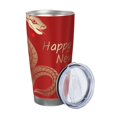thumbnail image 2 of Año de la serpiente 2025 Feliz Año Nuevo chino 2025 Vaso de acero inoxidable Taza de café de viaje de 20 oz Taza térmica portátil con tapas, 2 of 7