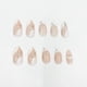 thumbnail image 2 of 24 Pieces Swirl Almond False Nails Short, Milky French Press on Short Nails, Cute Nude Stiletto False Nails with Glue for Women and Girls, Almond Fake, 2 of 4