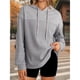 thumbnail image 4 of Sudadera con Capucha para Mujer, Informal, de Punto Gofre, de Larga, con Cordón Ajustable, Ligera, con Capucha Gris M, 4 of 8