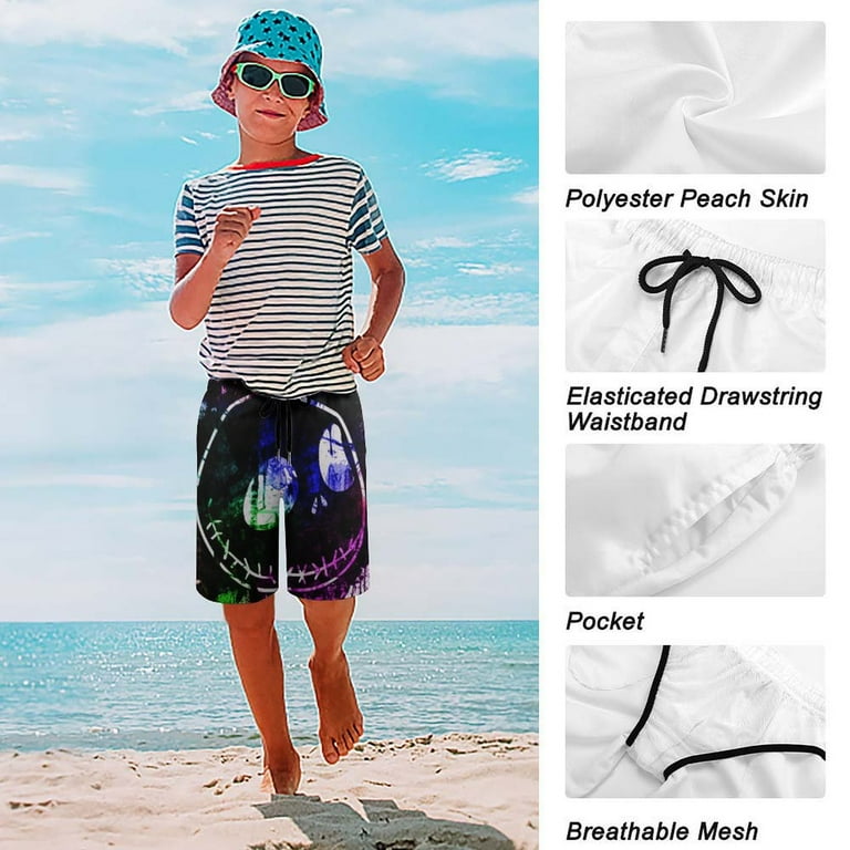 Jack Skellington The Nightmare Before Christmas Teen Board Shorts Summer Boy s Swim Trunks Drawstring Beach Short Swimsuits With Mesh Lining