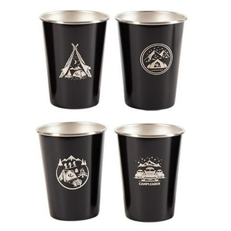 

4Pcs Stainless Steel Pint Cups Set Shatterproof Stackable Pint Cup Metal Drinking Glasses for Picnic Travel Camping