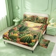 thumbnail image 2 of meiyoeat Desert Botanical Cactus Bed Sheets For Kids,Rustic Western Cowgirl Farmhouse Full Size Sheets For Girls,4 Pieces, 2 of 6