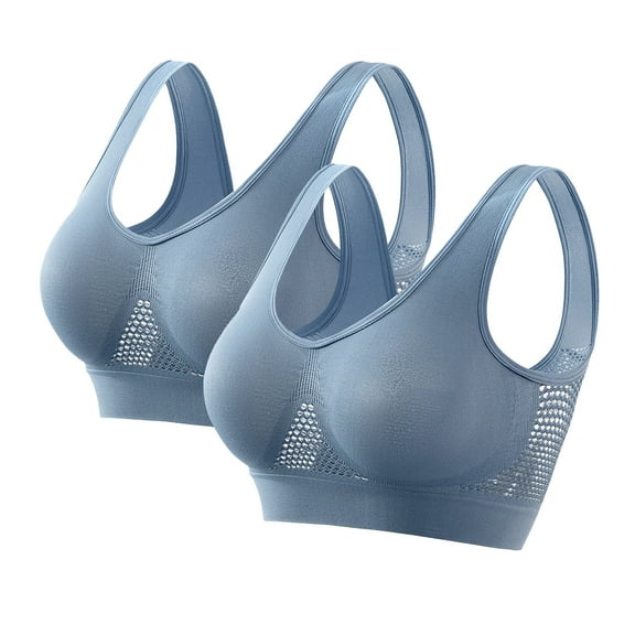 Hueook Pumping Bra Women Seamless Sports Bra Wirefree Yoga Bra with Removable Pads Multicolor 5X