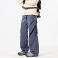 thumbnail image 2 of Pantalon Décontracté à Coupe Ample et Jambe Droite pour Tous les Jours avec Design Plissé, Adapté à la Mode de Rue Extérieure d'Automne et au Style Polyvalent, 2 of 4