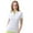 White/Lettuce, variant on Monterey Club Women's Metallic Stripe Contrast Golf Polo Shirt #2256