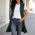 thumbnail image 2 of Women's Long Sweater Vests Sleeveless Open Front Cardigan Tunic Vest Long Cardigan Tops Coat Fall Winter Outfits Womens Fall Sweaters S, 2 of 5