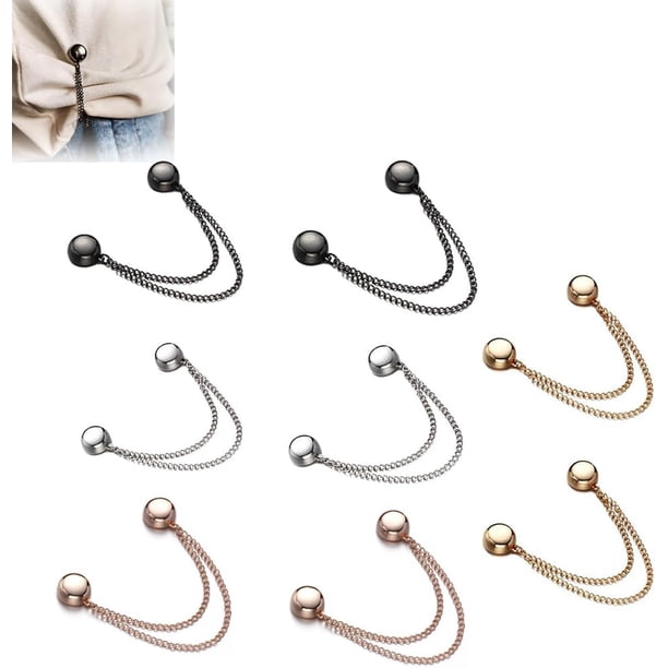 Clips magnéticos multifunción para ropa, clips magnéticos para ropa Propositiony, paquete de 4 potentes imanes Hijab con cadena, clips de botones de mayor resistencia (8 unidades)