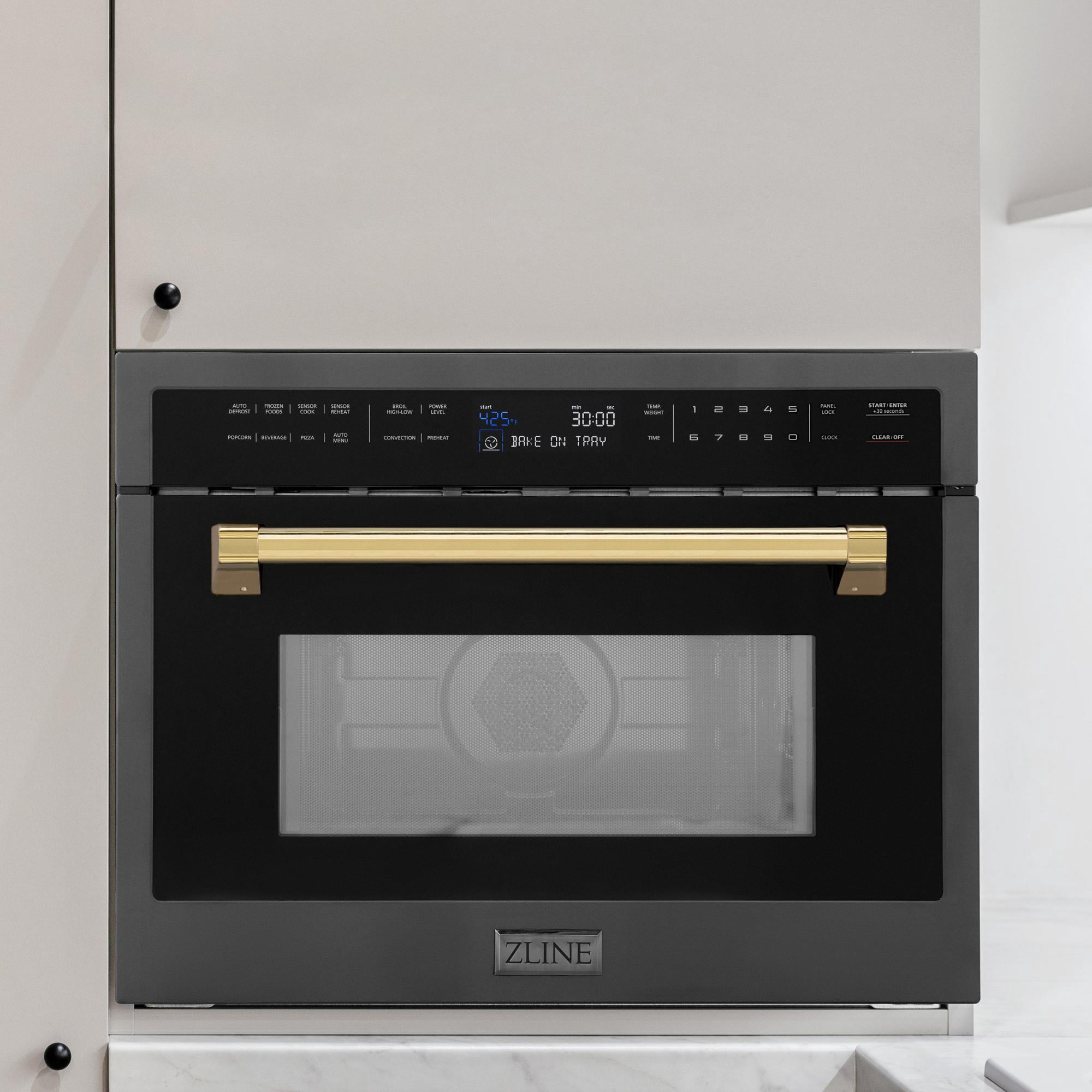 Zline MWOZ-24-MB Autograph Edition 24" Wide 1.6 Cu. Ft. 1000 Watt Built In Microwave -