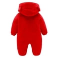 thumbnail image 2 of Hwmodou Baby Hooded Bodysuits Boys Girls Fuzzy Blend Snowsuit Coat Warm Hooded Jumpsuit Fall Winter Durable Baby Onesies,3-6M, 2 of 8