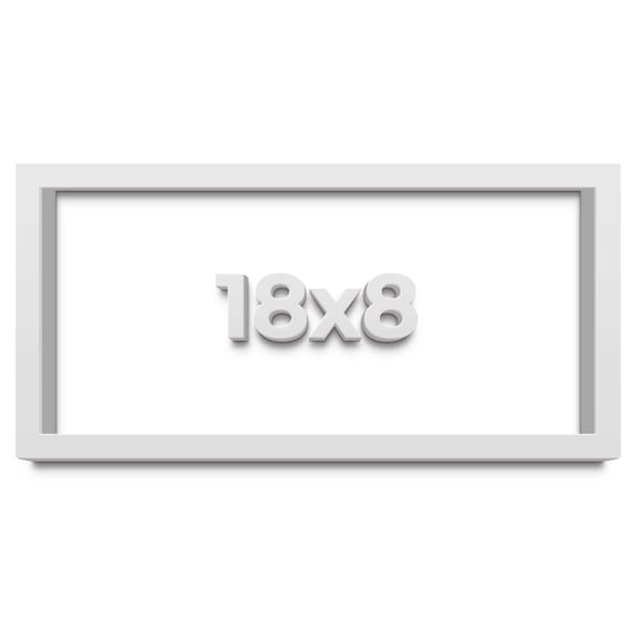 18x8 Shadow Box Frame White | 2 Inches Deep Real Wood Contemporary Shadowbox Display Frame | UV