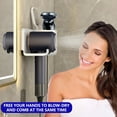 thumbnail image 4 of Hair Dryer Wall Mount Holder | No Drill Installation | Plastic Storage Rack for Bathroom Vanity Organization | Sturdy Space-Saving Shelf | Black White Gray | 23.1x8.8x9.5cm | 1pc, 4 of 8