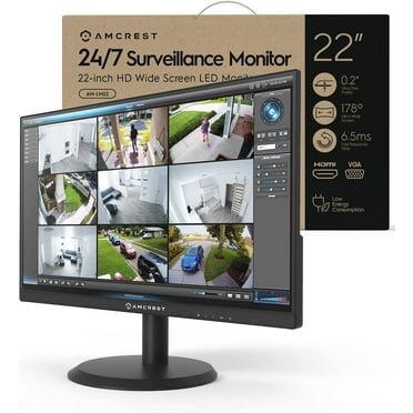 Amcrest 22" 1080p W-LED 60 Hz Computer Monitor, Black, AM-LM22