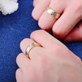 thumbnail image 2 of EOEMY 316L Stainless Steel Wedding Cz Band Gift 18K Gold Plated Couple Rings Size 5-13, 2 of 9