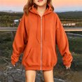 thumbnail image 4 of Grblisyd Girls Zip Up Hoodie Fashion Oversized Casual Cute Comfy Long Sleeve Sweatshirt Jacket with Pockets, 4 of 4