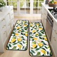 thumbnail image 4 of Kitchen Rugs Sets Of 2,Yellow Lemon Fruit Flowers White Pattern Anti Fatigue Kitchen Mat Rugs Non Slip Washable,Decorative Kitchen Floor Mats for Kitchen,Sink,Laundry,17"x47"+17"x47", 4 of 5