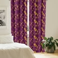 thumbnail image 2 of Ambesonne Autumn Curtains, Nature Warm Tones Cozy Art, Pair of 28"x63", Plum and Earth Yellow, 2 of 5