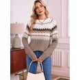 thumbnail image 4 of Women'S Casual Vintage Sweater Raglan Sleeve Crew Neck Knit Pullover Comfortable Warm Autumn Top Khaki XL, 4 of 8