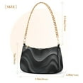 thumbnail image 3 of Womens Chain Shoulder Bag Black Print Classic Tote Handbags Fashion Clutch Hobo Purse with Zipper for Travel Casual, 3 of 7