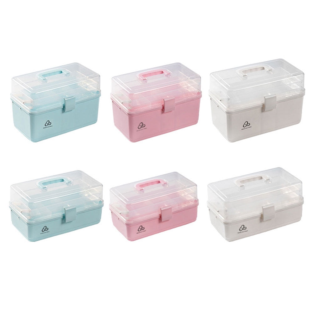 3 Layers Portable Organizer First Aid Kit Plastic Waterproof Medicine Cabinet Storage Box Plastic Storage Container, Size: A8, Gray