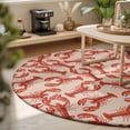 thumbnail image 3 of Round Area Rugs 4Ft, Coastal Lobster Non-Slip Washable Circle Rugs Carpet, Summer Beach Ocean Marinelifes Red Brown Indoor Outdoor Rug Floor Mats Throw Runner for Bedroom Living Room Bathroom, 3 of 8