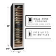 thumbnail image 2 of Kenmore Elite 111 Bottle Wine Fridge, Dual Zone 18" Built-In/Freestanding, 2 of 8