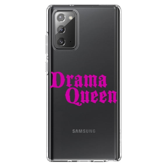 DistinctInk Clear Shockproof Hybrid Case for Galaxy Note 20 ULTRA (6.9" Screen) - TPU Bumper Acrylic Back Tempered Glass Screen Protector - Drama Queen