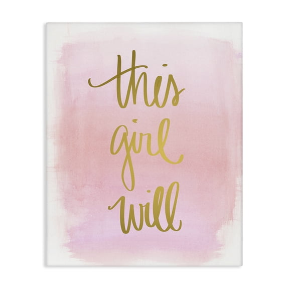 Stupell Industries Glam This Girl Will on Pink Canvas Art, 16 x 20, by Anna Quach