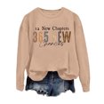 thumbnail image 4 of Tanghaowl Women Sweatshirt Zip Up Sweatshirt Casual Long Sleeve Pullover Tops Stand Collar Loose Fit Basic Solid Color Khaki M, 4 of 4