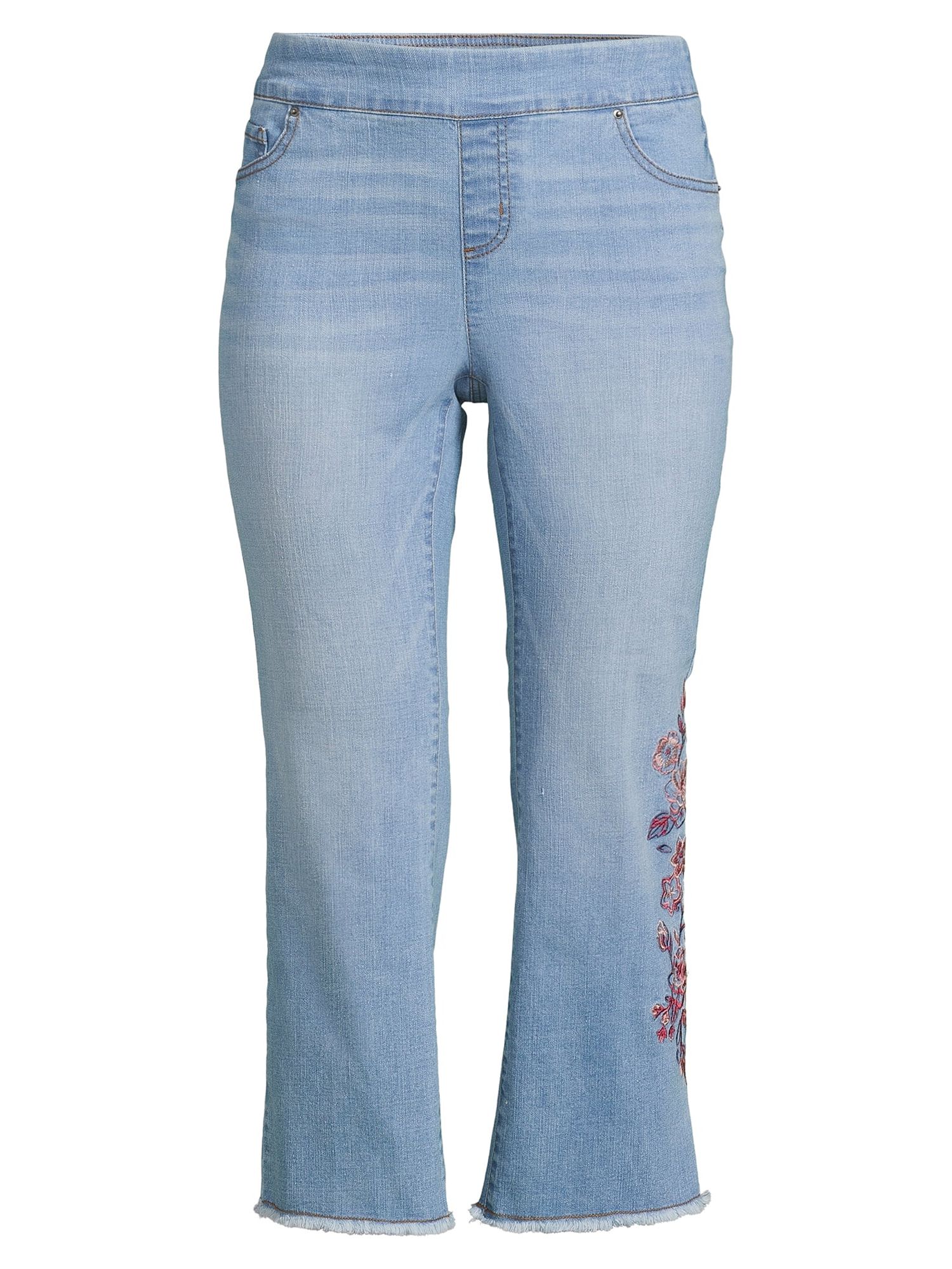 The Pioneer Woman, Pull-On Embroidered Cropped Jean, Womens - image 2 of 6