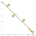 thumbnail image 4 of 14k Yellow Gold Dangle Circle 9 Inch Plus 1 Anklet Ankle Bracelet, 4 of 11