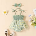 thumbnail image 4 of Douhoow Baby Girls Daisy Romper Infant Sleeveless Strap Pleated Tulle Bodysuits, 4 of 8