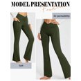 thumbnail image 6 of Xuanfei Women Solid Color V Cross Waist Tummy Control With Pockets Yoga Pants, 6 of 7