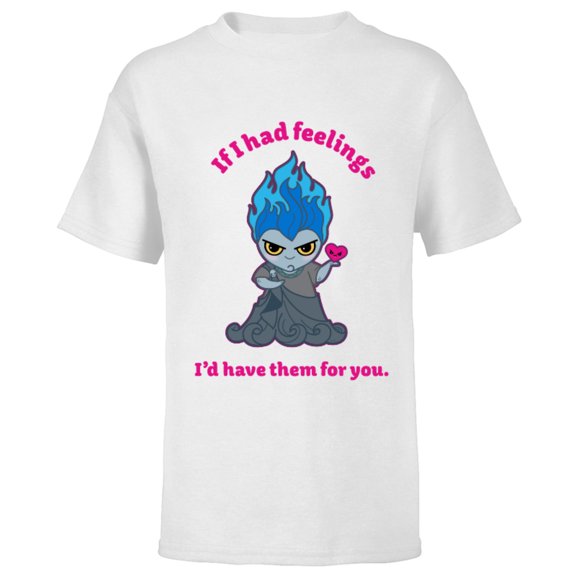 Disney Villains Hades If I Had Feelings Valentine’s Day - Short Sleeve T-Shirt for Kids - Customized-White
