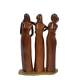 thumbnail image 2 of 5.31in Resin Three Sisters Figurine Friendship Tabletop Decoration, Wood Look Women Unity Sculpture for Home Shelf Patio Decor, 2 of 6