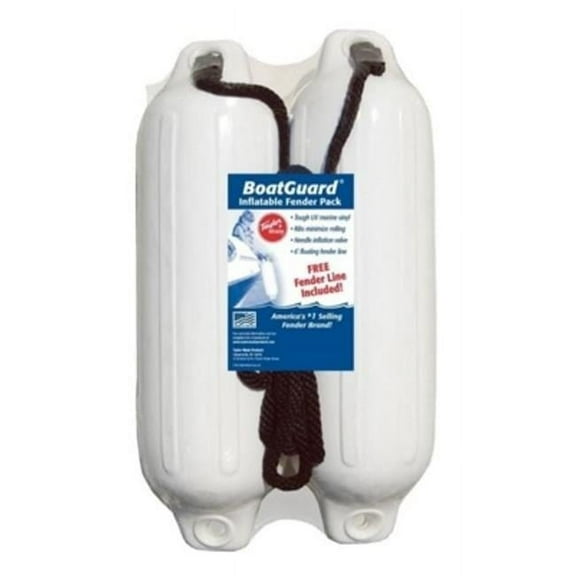 Taylor Made 310132P 4 x 16 in. White with Black Rope Boat Guard Fender - Pack of 2
