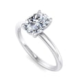 thumbnail image 2 of Ammo Jewel 2.2 Ct Oval Cut Diamond Solitaire Engagement Ring - 14K White Gold Plated Lab-Created Simulated Diamond - Timeless Prong Setting - A Beautiful Choice for Proposals and Special Gifts, 2 of 3